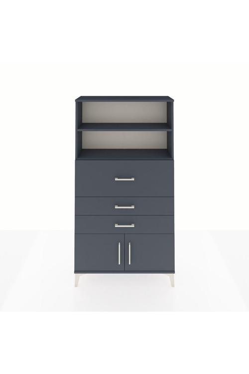 Arges Dolap 2 Raflı 3 Çekmeceli 2 Kapaklı 88x30x163 Antrasit-Antrasit