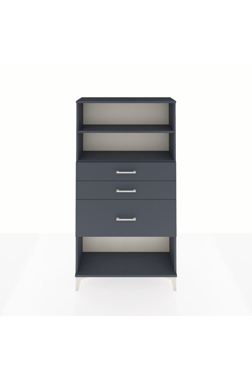 Arges Dolap 2 Raflı 3 Çekmeceli 88x30x163 Antrasit-Antrasit