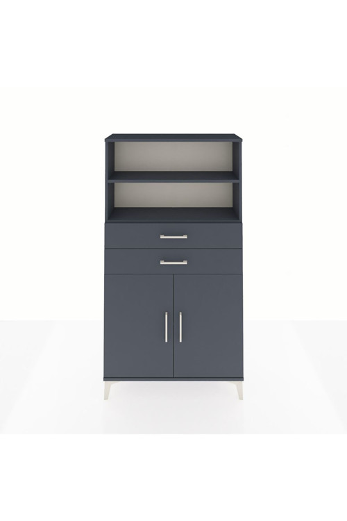 Arges Dolap 3 Raflı 2 Çekmeceli 2 Kapaklı 88x30x163 Antrasit-Antrasit