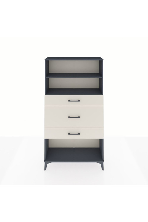 Arges Dolap 2 Raflı 3 Çekmeceli 88x30x163 Antrasit-Aytaşı