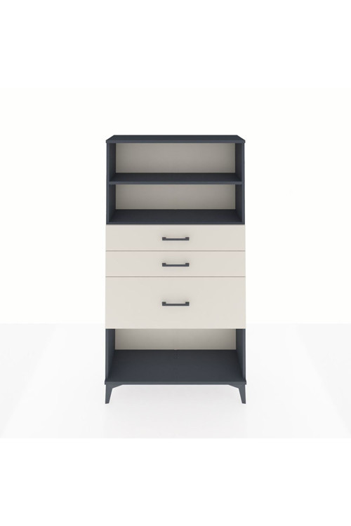 Arges Dolap 2 Raflı 3 Çekmeceli 88x30x163 Antrasit-Aytaşı