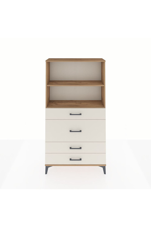 Arges Dolap 2 Raflı 4 Çekmeceli 88x30x163 Çam-Aytaşı