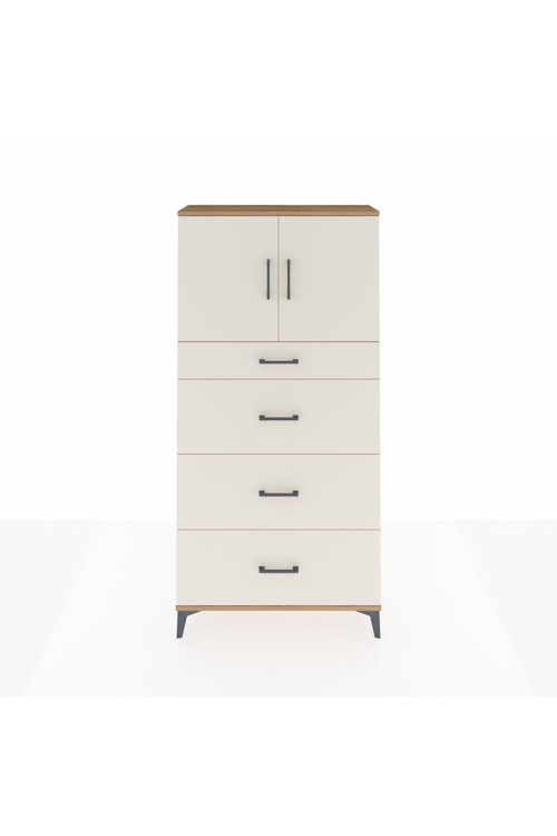 Arges Dolap 2 Raflı 4 Çekmeceli 2 Kapaklı 88 x 30 x 182 cm Çam - Aytaşı