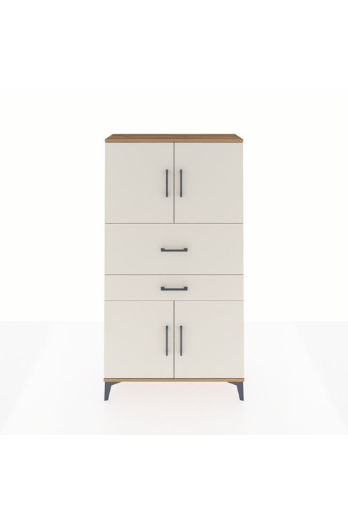 Arges Dolap 3 Raflı 2 Çekmeceli 4 Kapaklı 88 x 30 x 163 cm Çam - Aytaşı