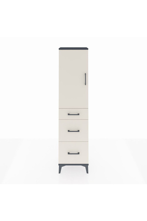 Arges Dolap 3 Raflı 3 Çekmeceli 1 Kapaklı 44 x 30 x 182 cm Antrasit - Aytaşı
