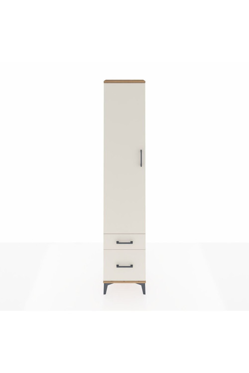 Arges Dolap 2 Raflı 2 Çekmeceli Tek Askılı 44x30x221 Çam-Aytaşı