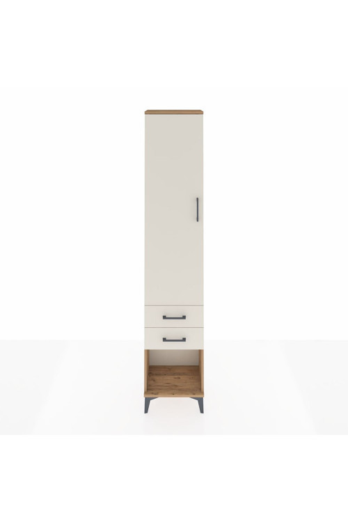 Arges Dolap 4 Raflı 2 Çekmeceli Tek Kapaklı 44x30x221 Çam-Aytaşı