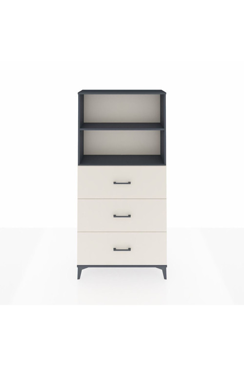 Arges Dolap 2 Raflı 3 Çekmeceli 88 x 30 x 182 cm Antrasit - Aytaşı