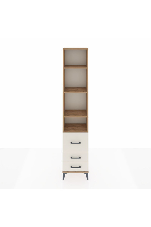 Arges Dolap 4 Raflı 3 Çekmeceli 44x30x221 Çam-Aytaşı