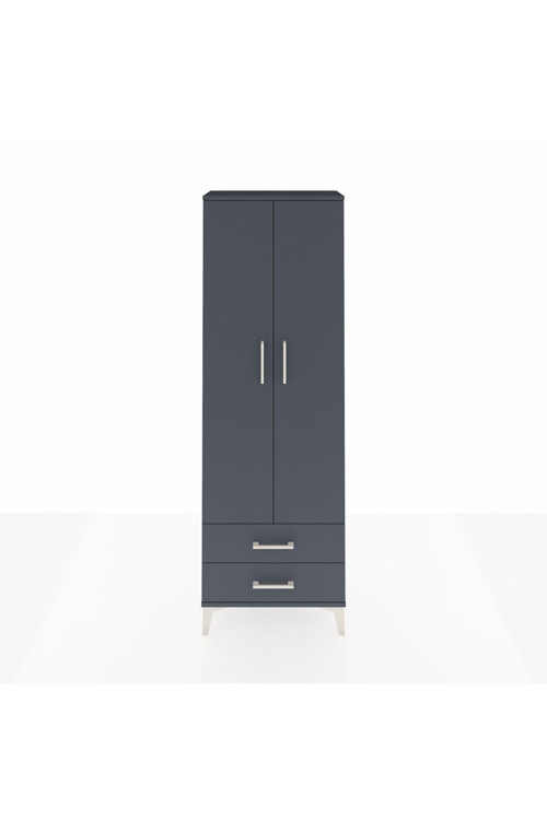 Arges Dolap 5 Raflı 2 Çekmeceli 2 Kapaklı 60 x 30 x 182 cm Antrasit - Antrasit