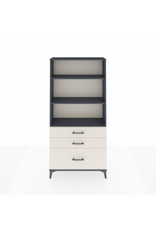 Arges Dolap 3 Raflı 3 Çekmeceli 88x30x182 Antrasit-Aytaşı