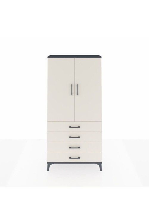 Arges Dolap 1 Raflı 4 Çekmeceli 1 Askılı 88 x 30 x 182 cm Antrasit - Aytaşı