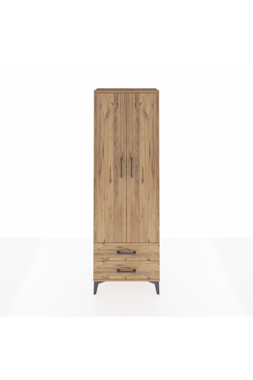 Arges Dolap 5 Raflı 2 Çekmeceli 2 Kapaklı 60 x 30 x 182 cm Çam - Çam