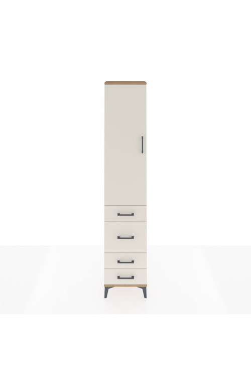 Arges Dolap 2 Raflı 4 Çekmeceli Tek Askılı 44x30x221 Çam-Aytaşı