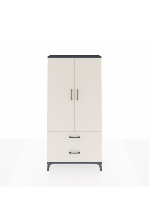 Arges Dolap 4 Raflı 2 Çekmeceli 2 Kapaklı 88x30x182 Antrasit-Aytaşı