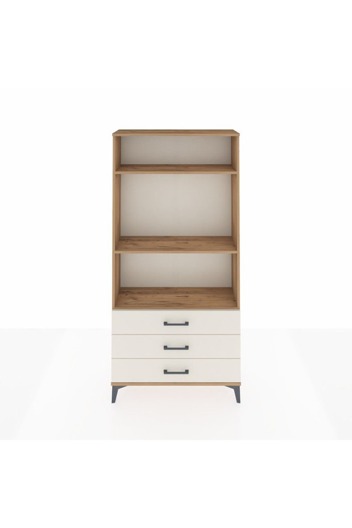 Arges Dolap 3 Raflı 3 Çekmeceli 88x30x182 Çam-Aytaşı