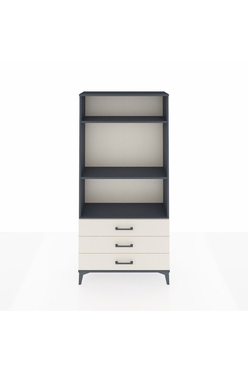 Arges Dolap 3 Raflı 3 Çekmeceli 88x30x182 Antrasit-Aytaşı
