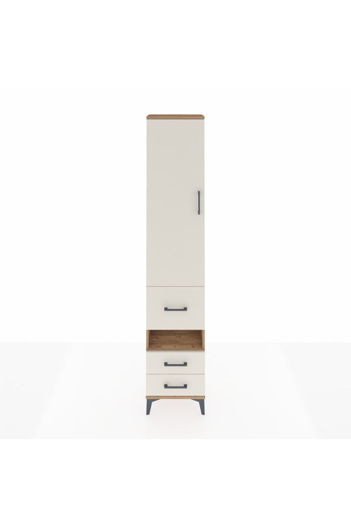 Arges Dolap 3 Raflı 3 Çekmeceli Tek Askılı 44x30x221 Çam-Aytaşı