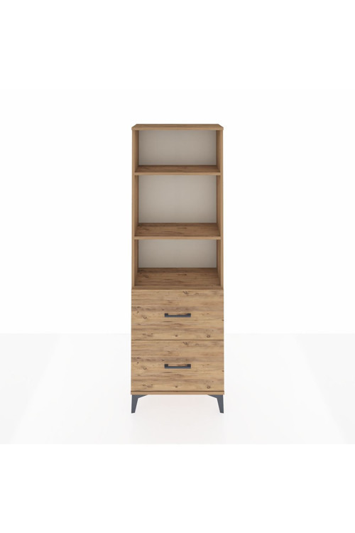 Arges Dolap 3 Raflı 2 Çekmeceli 60 x 30 x 182 cm Çam - Çam