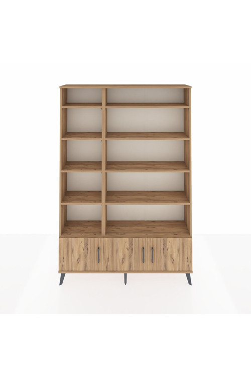 Arges Gardrop 10 Raflı 3 Kapaklı 132x30x195 Çam-Çam