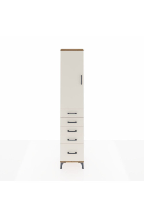 Arges Dolap 2 Raflı 5 Çekmeceli Tek Askılı 44x30x221 Çam-Aytaşı