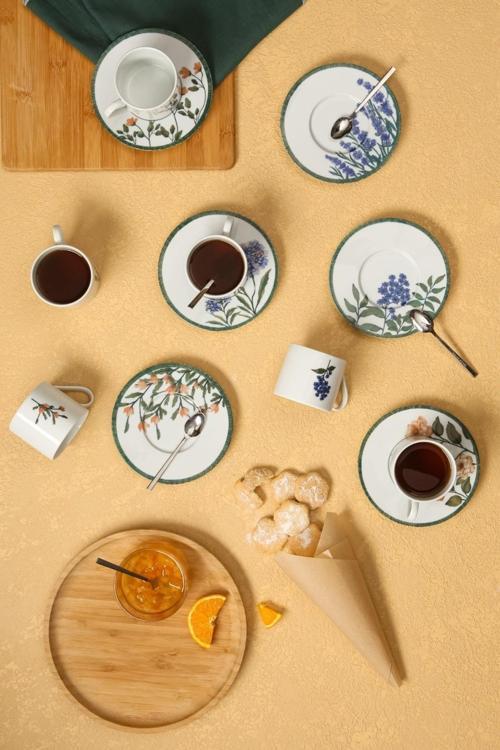 Flower Garden Çay Fincanı 180cc 6 Kişilik 12 Parça