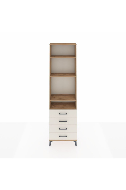 Arges Dolap 4 Raflı 4 Çekmeceli 60x30x221 Çam-Aytaşı