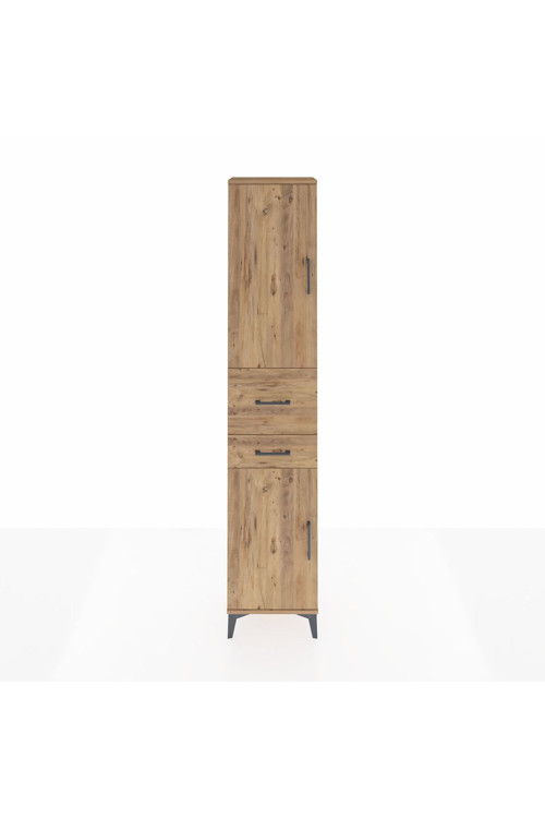 Arges Dolap 4 Raflı 2 Çekmeceli 2 Kapaklı 44 x 30 x 221 cm Çam - Çam