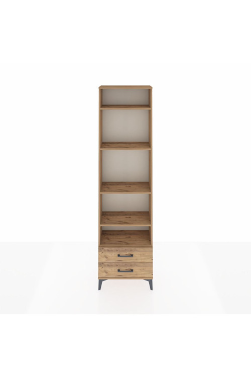 Arges Dolap 5 Raflı 2 Çekmeceli 60 x 30 x 221 cm Çam - Çam