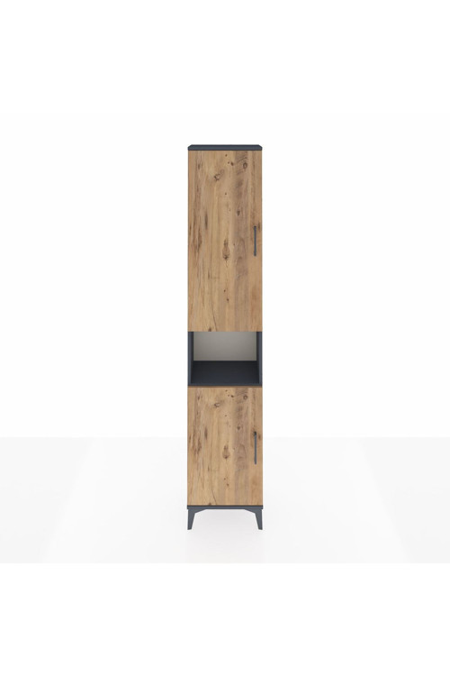 Arges Dolap 4 Raflı 2 Kapaklı 1 Askılı 44 x 30 x 221 cm Antrasit - Çam