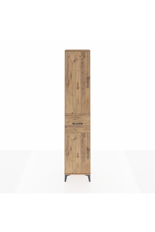 Arges Dolap 3 Raflı Tek Çekmeceli Tek Askılı 44x30x221 Çam-Çam