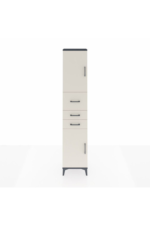 Arges Dolap 3 Raflı 3 Çekmeceli 2 Kapaklı 44 x 30 x 221 cm Antrasit - Aytaşı