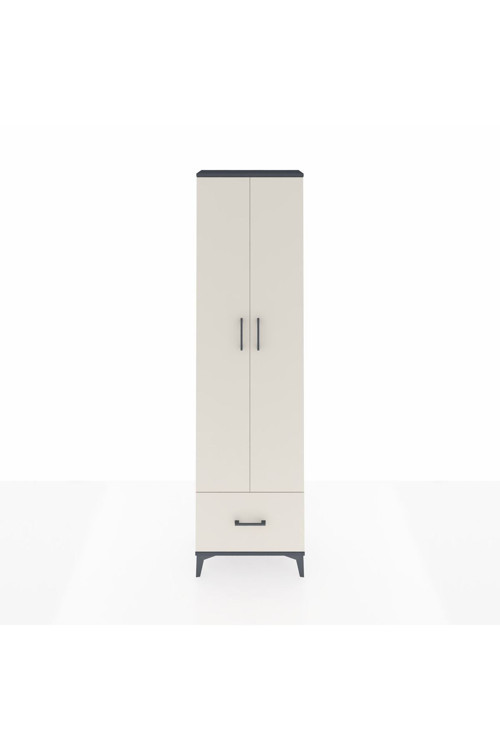 Arges Dolap 5 Raflı 1 Çekmeceli 2 Kapaklı 60 x 30 x 221 cm Antrasit - Aytaşı