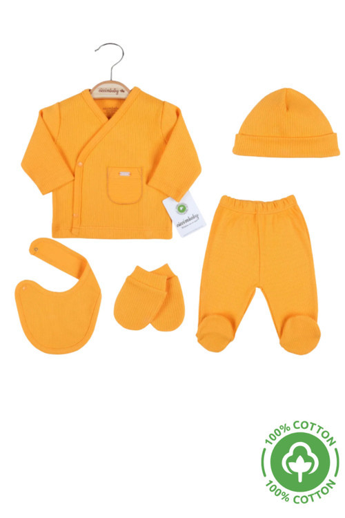 Bebek Yenidoğan Takım Pamuklu 5'Li Zıbın Set 0-1 Aylık