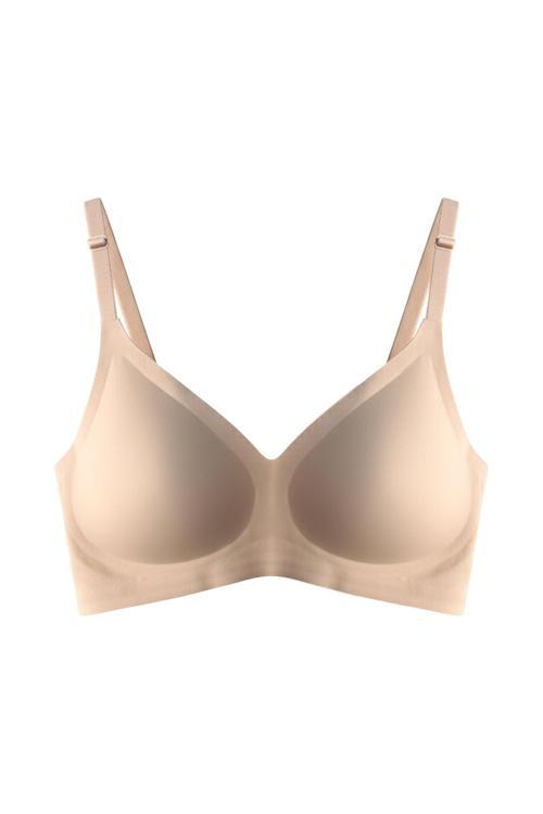 Kahverengi Lazer Kesim Dikişsiz Sütyen Çıkarılabilir Pedli Hayalet Sütyen Agraflı Ayarlanabilir Askı