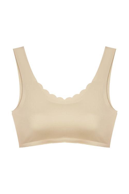 Ten Dikişsiz Lazer Kesim Sütyen Pedli Kadın Hayalet Sütyen Dalga Detaylı