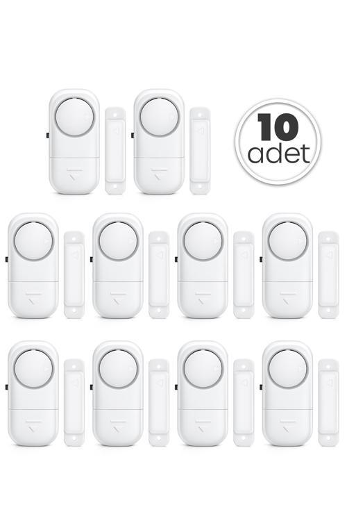 10 Adet Kablosuz Kapı Pencere Alarmı Pilli Hırsız Güvenlik Cihazı Alarm Sistemi