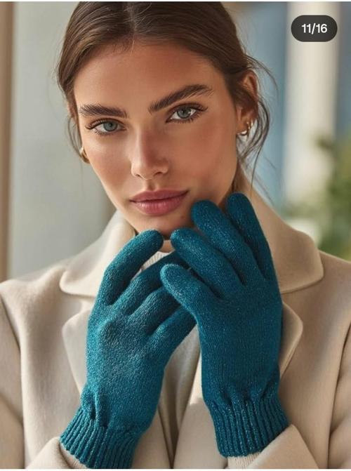 Kışlık Tiriko Kadın Eldiven Turkuaz Yeşili Eldiven