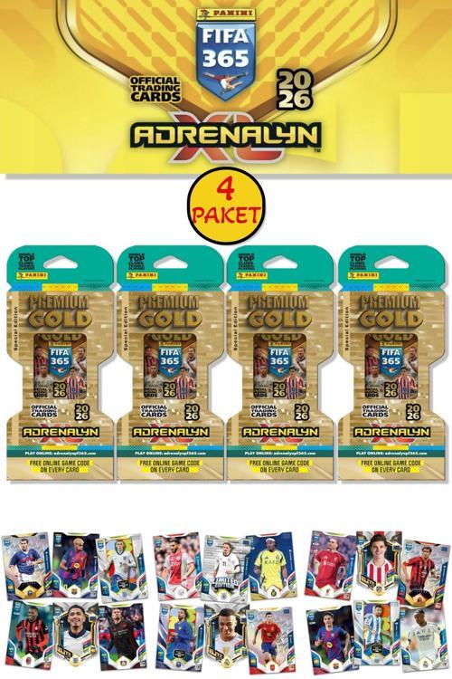 Panini Premium Gold 2026 Adrenalyn XL Futbolcu Kartı Special Edition (4 Paket 40 Kart)