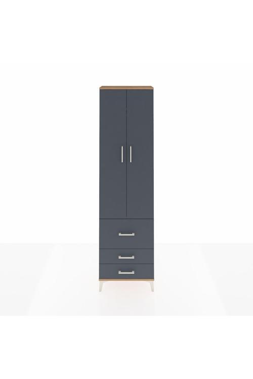 Arges Dolap 2 Raflı 3 Çekmeceli Tek Askılı 60 x 30 x 221 Çam-Antrasit