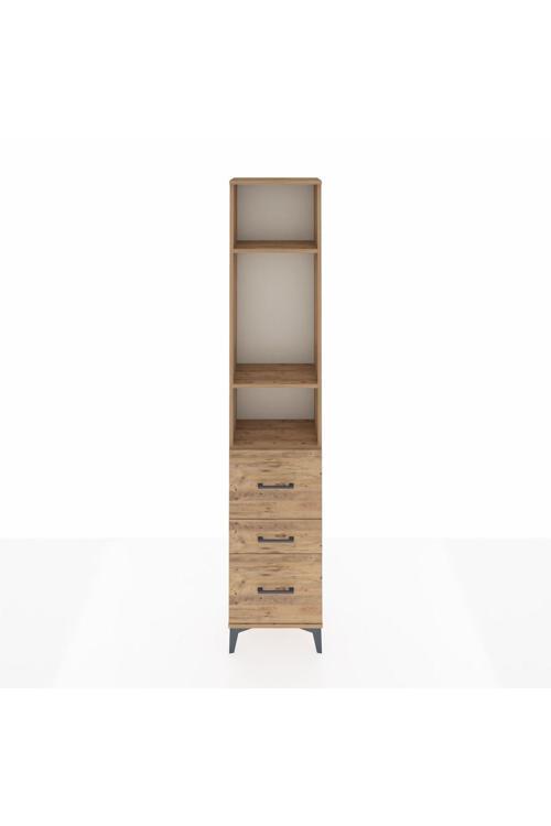 Arges Dolap 3 Raflı 3 Çekmeceli 44 x 30 x 221 Çam-Çam