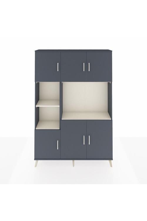 Arges Dolap 9 Raflı 6 Kapaklı 132 x 30 x 195 Antrasit-Antrasit/Aytaşı