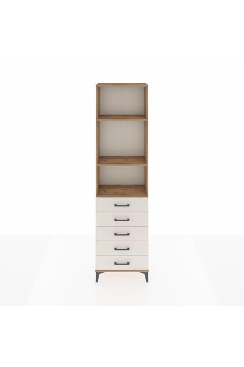 Arges Dolap 3 Raflı 5 Çekmeceli 60 x 30 x 221 Çam-Aytaşı