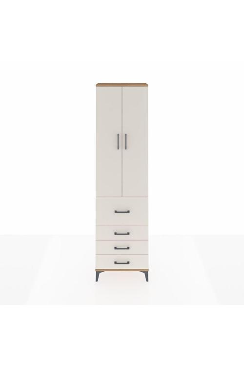 Arges Dolap 3 Raflı 4 Çekmeceli 2 Kapaklı 60 x 30 x 221 Çam-Aytaşı