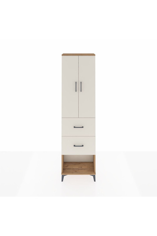 Arges Dolap 2 Raflı 2 Çekmeceli Tek Askılı 60 x 30 x 221 Çam-Aytaşı