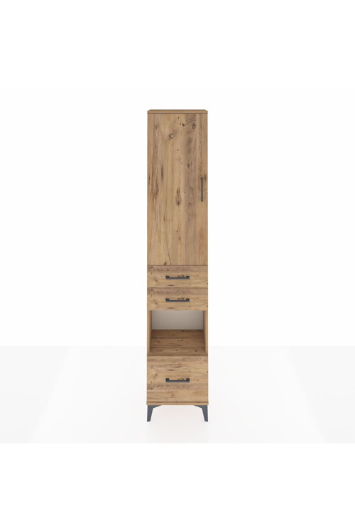 Arges Dolap 3 Raflı 3 Çekmeceli Tek Askılı 44 x 30 x 221 Çam-Çam