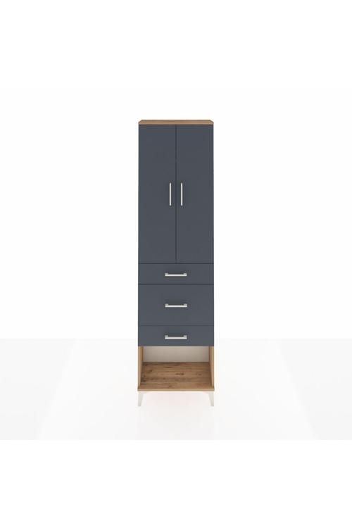 Arges Dolap 2 Raflı 3 Çekmeceli Tek Askılı 60 x 30 x 221 Çam-Antrasit