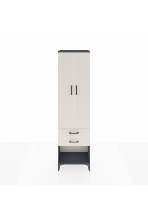 Arges Dolap 2 Raflı 2 Çekmeceli 1 Askılı 60 x 30 x 221 cm Antrasit - Aytaşı