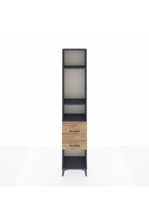 Arges Dolap 3 Raflı 2 Çekmeceli 44 x 30 x 221 cm Antrasit - Çam