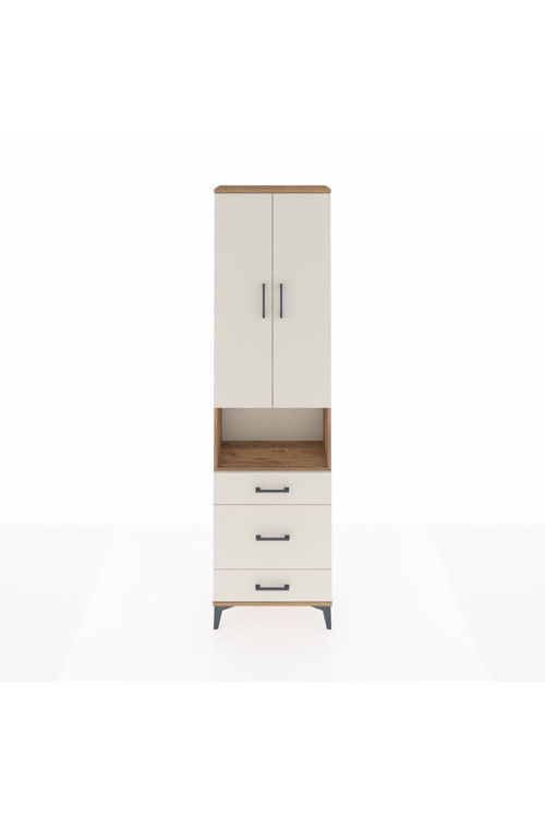 Arges Dolap 3 Raflı 3 Çekmeceli Tek Askılı 60 x 30 x 221 Çam-Aytaşı
